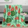 Watermelon Pattern Flannel Blanket - Soft and Warm, Suitable for Sofas, Beds, and Camping, Perfect As a Holiday Gift for Boys an
