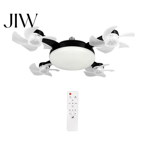 Living Room Ventilation Light 3/4/5 Blade Ceiling Fan with & Remote Control, 2-in-1 Silent LED Drone Energy Saving Foldable Blades, 3-Speed