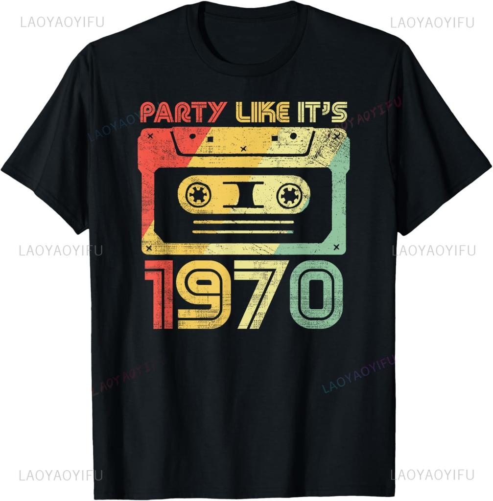 55 Years Old Gifts Vintage 1970 Music Cassette 55th Birthday T-Shirt Unisex Summer Streetwear Tops Casual Camiseta Hombre