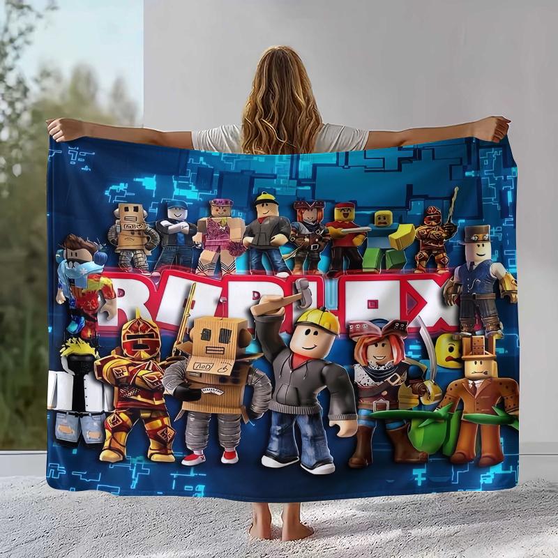 Game R-Robloxs Cartoon Flannel Blanket,Ultra Soft Warm Plush Throw for Home Bedroom Bed Sofa Cover Office Camping Picnic gift