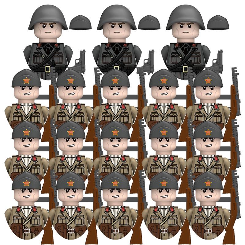 Figure Militari della Seconda Guerra Mondiale Modello Soldato Particelle Piccole Blocchi da Costruzione Giocattoli per Bambini Regali