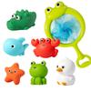 Baby Bath Toy Frog Net Fishing Floating Squishy Water Play Toy