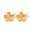 High-End Women's Camellia Jewelry Set: Metal Petal Stud Earrings, Bracelet, Ring, Necklace