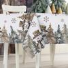 Christmas Snowman Pine Tree Snowflake Waterproof Tablecloth Table Decor Reusable Kitchen Dining Tablecloth Christmas Decorations