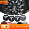 Autoaufkleber Tesla 56mm Auto Radnabendeckel Abzeichen Aufkleber Emblem Decals Zubehör Für Tesla Model 3 Model Y S Auto Styling