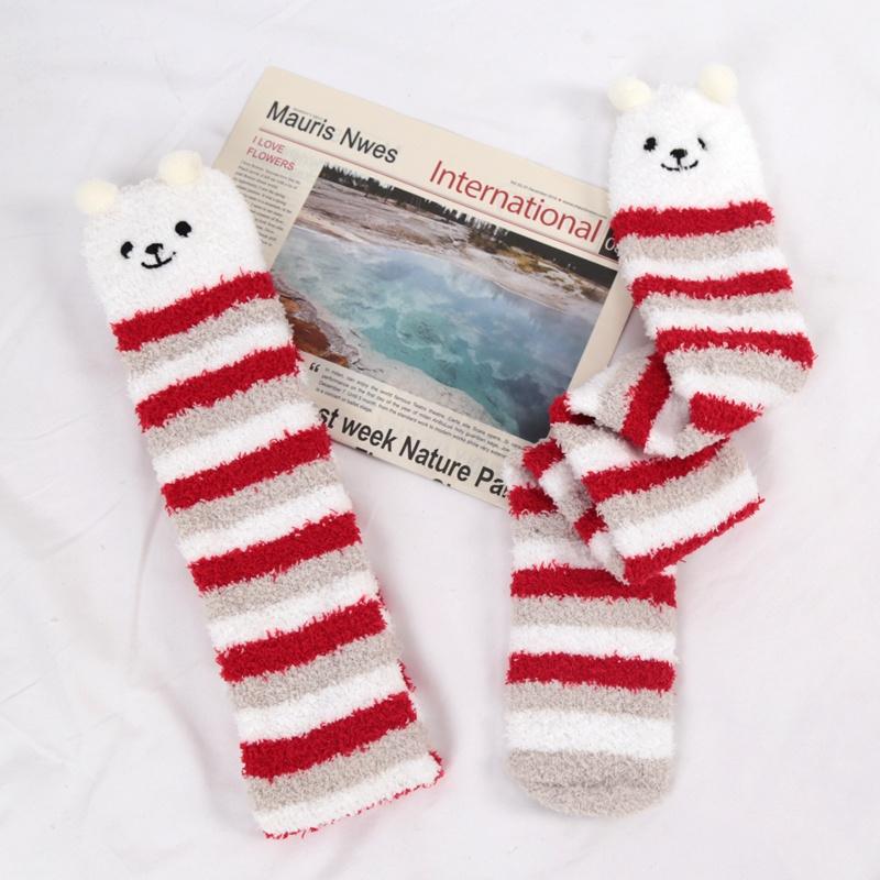 Nowe japońskie skarpetki podkolanówki Lolita Girl z modelowaniem zwierzęcym w paski, urocze, kompresyjne, jesienno-zimowe, ciepłe skarpetki, przytulne długie podkolanówki