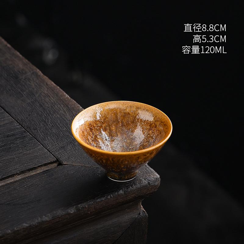 Coarse Pottery Master Cup Single Cup Women'S Ceramic Teacup Kung Fu Tea Set Household Tea Cup Small Cup Chinese Tea Cup Jianzhan