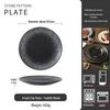 Retro Japanese Ceramic Plate: Creative Black Glaze Dish for Home and Restaurant