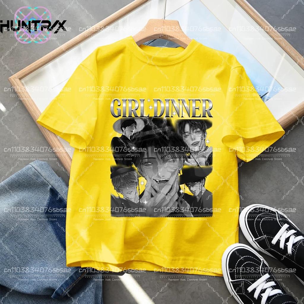 Sommarbarn T-shirt KPop Demon Hunters Rundhalsad Tecknad Flickor Pojkar T-shirt Vardaglig Tryck Mode Vardagliga Flickkläder