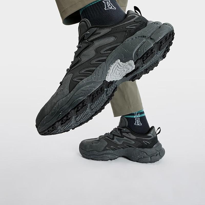 Fila Fern Grass Shoes Fabric Synthetic Leather Comfortable Low-Top Dad Shoes Men Sneaker Gray Black F12M331101FDB