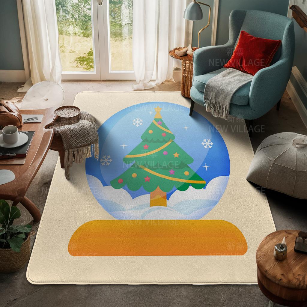 House Entrance Carpet Home Door Mat Living Room Bath Foot Bathroom Non-slip Water Absorption Rugs Bath Merry Christmas Winter
