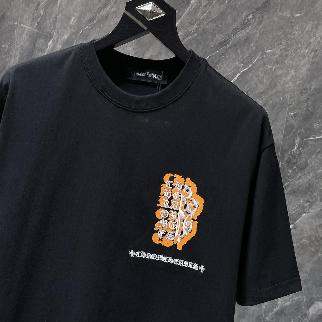 GZ-8935 CHROME HEARTS 2025 Summer New High Quality Cotton Round Neck Loose Large Size Men's and Women's T-shirt Couple T-shirt