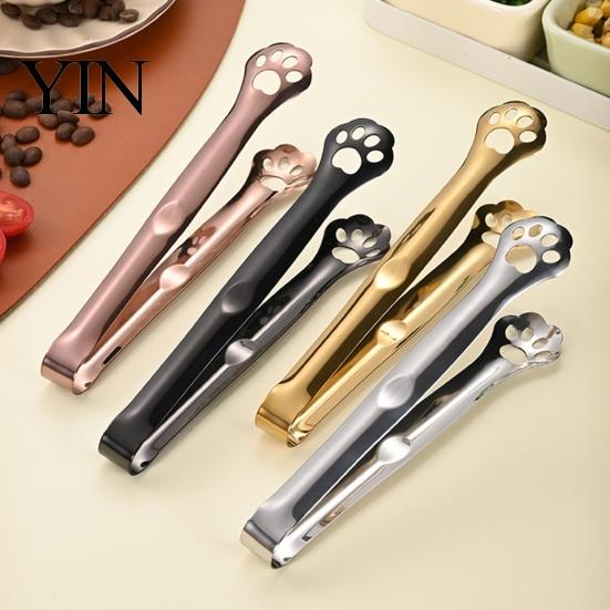 Ergonomic Handle Tongs Stainless Steel Clip Tongs, Cat Paw Shape, Durable Kitchen Utensils, Hot And Cold Food Heat Resistant Appetizer for Snacks
