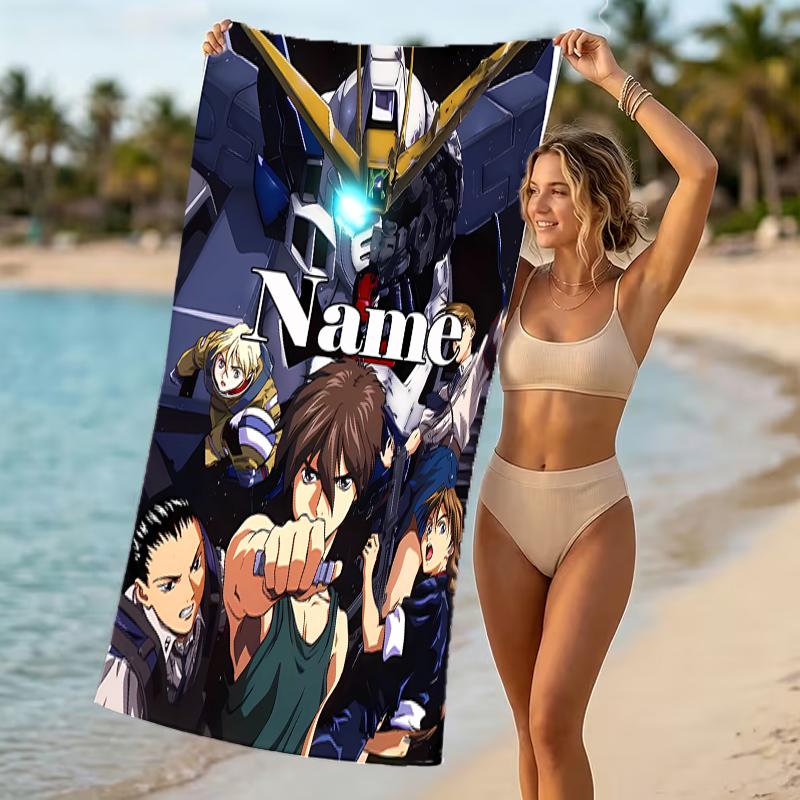 Customizable personalized beach towels Mobile Suit Gundam themed designs.Suitable for the beach, yoga, sports;ideal as beach accessories