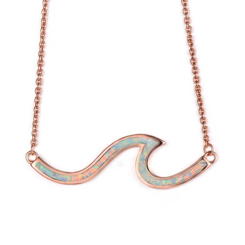 wih women's wave necklace exquisite necklace simple personality necklace
