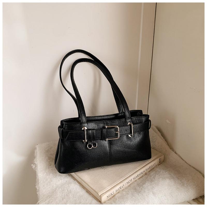 Повседневная сумка через плечо большой вместимости, сумка подмышку, нишевый дизайн, сумка для通勤 чёрный