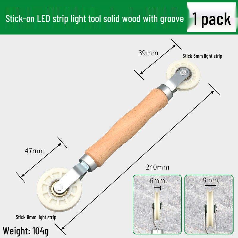 Low-Voltage Light Strip Solid Wood Pressure Roller - Universal Installation Tool