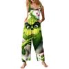 Dámská móda Vánoční potisk Ležérní Retro Bez rukávů Knoflíkový overal