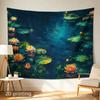 Luxurious Tropical Lotus Water Lily Mural Tapestry Wall Hanging Art Print Polyester Decor for Home Living Room Bedroom