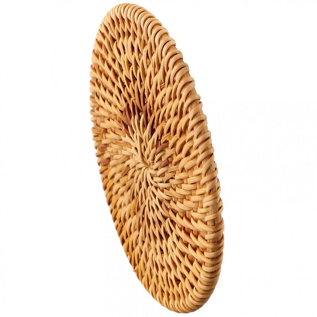 1 Stück Vintage Rattan Untersetzer Handgefertigt Gewebt Getränkematte Platzset Mit Korb UK