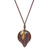 Boho Vintage Leaf Earrings Long Necklace Set Women Alloy Jewelry Floral