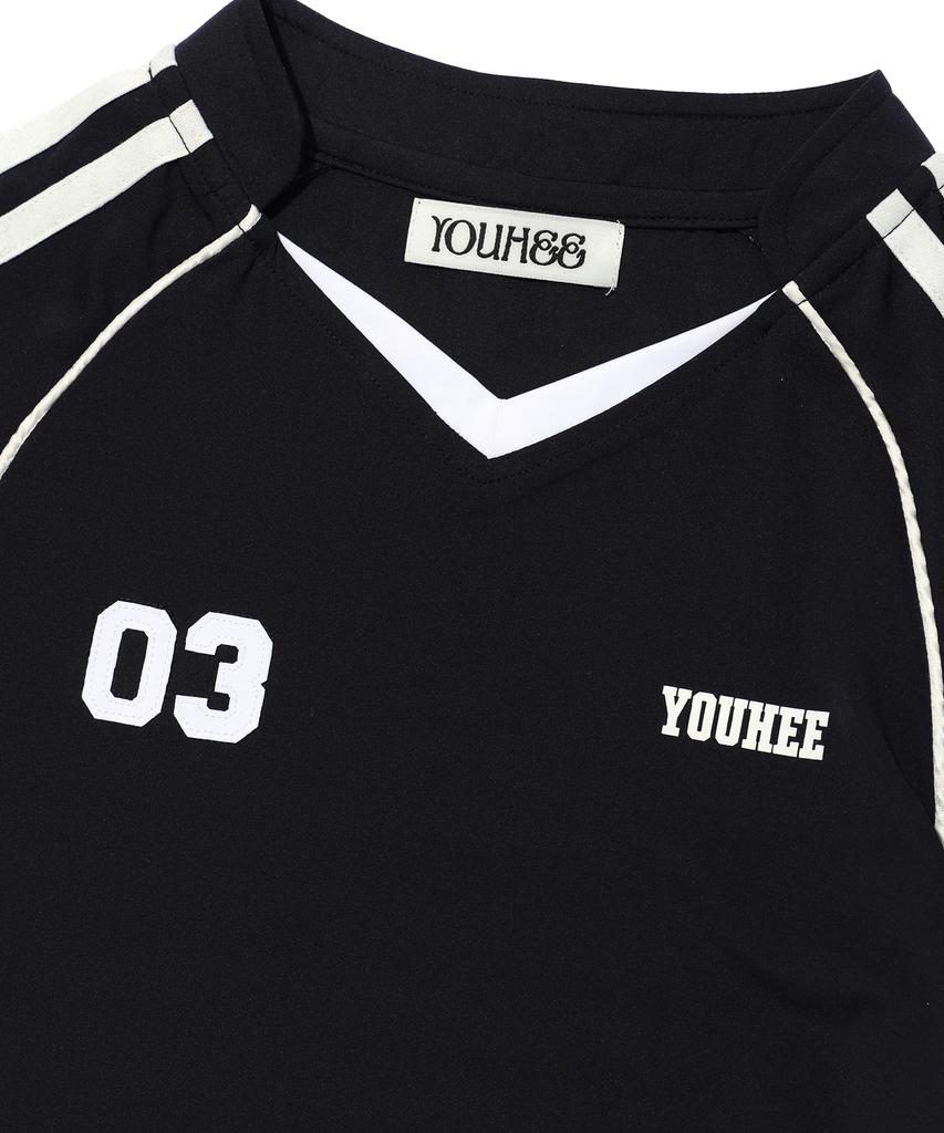 YOUHEE Youhee Football Jersey T-Shirt Black