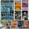 Gitarrist Muddy Waters Metallschild Blues Retro Poster Metallschilder Bar Club Metallplakette Dekoschild Vintage Wand Metallplatte