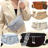 Fashionable Women's Waist Bag, Casual Large Capacity Sports Chest Bag, Multi-functional Bohemian Color Block Webbing, for Daily Use, Holiday Gifts