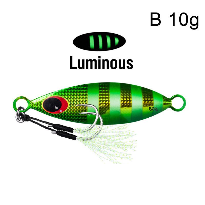 Metal Jig Spoon Lure 10G 20G Artificial Bait Shore Slow Jigging Hard Bass Fishing Tackle Fishing Artificial Bait