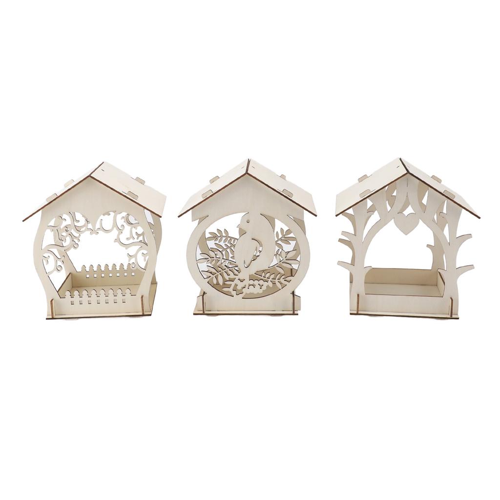 Bird Feeder for Outdoor DIY Wooden Art Painting Hanging Bird Feeder House Kids Crafts Kit for Boys