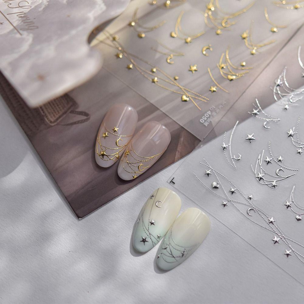 5D Effect Manicure Decals Self-Adhesive Nail Sliders Elegant Nail Decorations Beauty Manicure