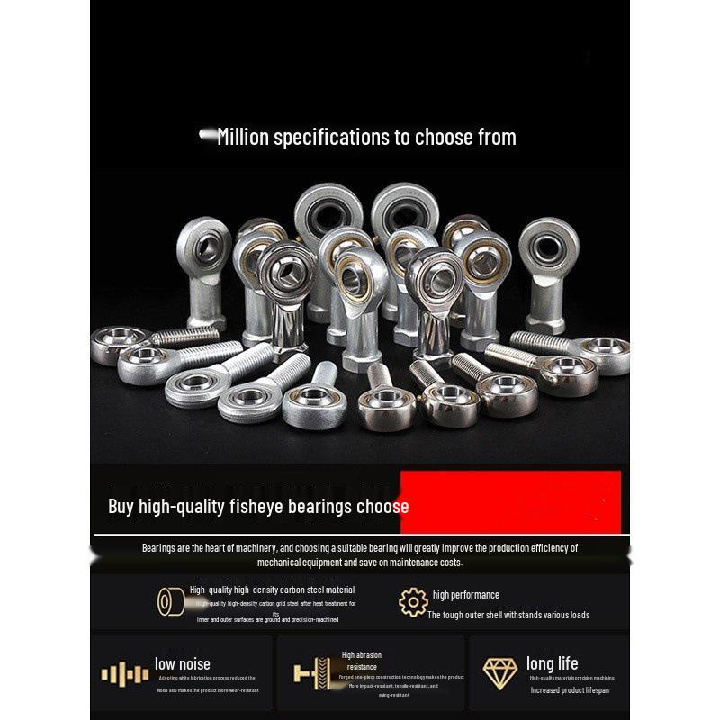 SI SA Rod End: Cylindrical Fisheye Joint with Radial Spherical Female/Male Threads for Connecting and Tie Rods