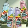 1PC Camper Van Toy Vintage Retro Pattern 750ml Color Plastic Sports Water Bottle Leakproof Flip Straw Lid Suitable for Sports Office Home Use