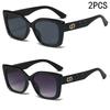 1/2/6PCS New Women Sunglasses High-end Square Driving Anti-UV Internet Celebrity Hottest 3204