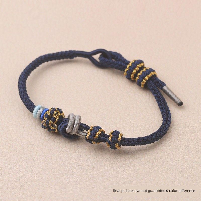 No Self-Woven Bracelet Tied Peace Buckle Lucky Beads Couple Red Rope Men's and Women's Birth Year Easiest for Match Carrying Strap Gift