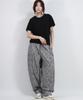 Deumakeu Paisley Side One Tuck Curved Wide Pants Black