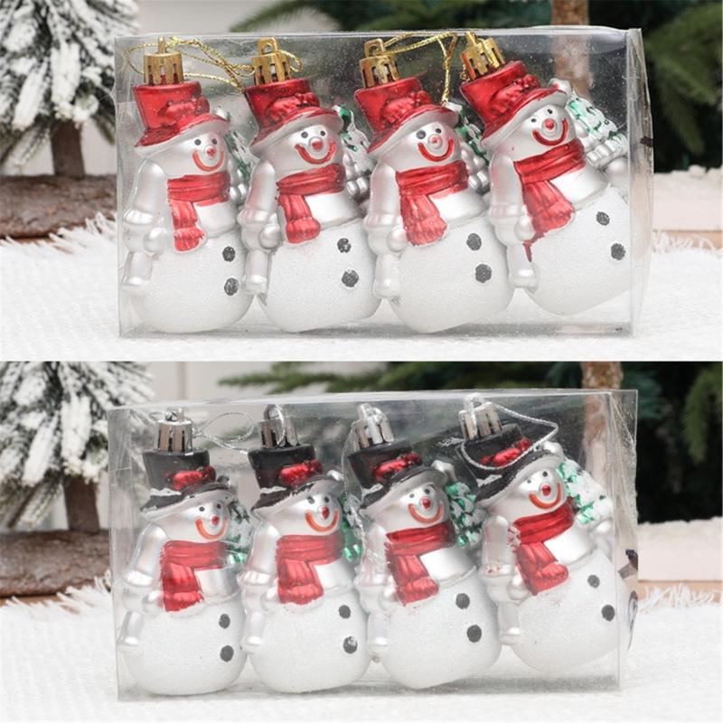 5Pack Christmas Decorations Snowman Pendant Hanging Ornament Festival Home Decors Tree Hangings Seasonal Holiday Props