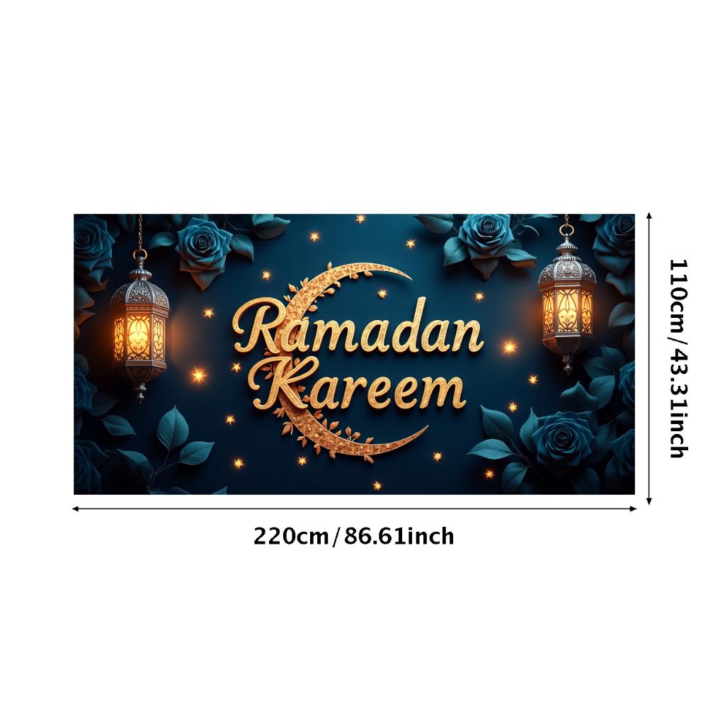 Bannière Ramadan Kareem Toile de fond Lanternes Lumières Décoratif Festival Fête Événement Célébration Graphique Décor Islamique Arrière-plan