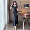 Elegant Foot Massage Therapist Work Dress Evening Gown from the Main Store, New Sexy Nightclub Beauty Slit Dress