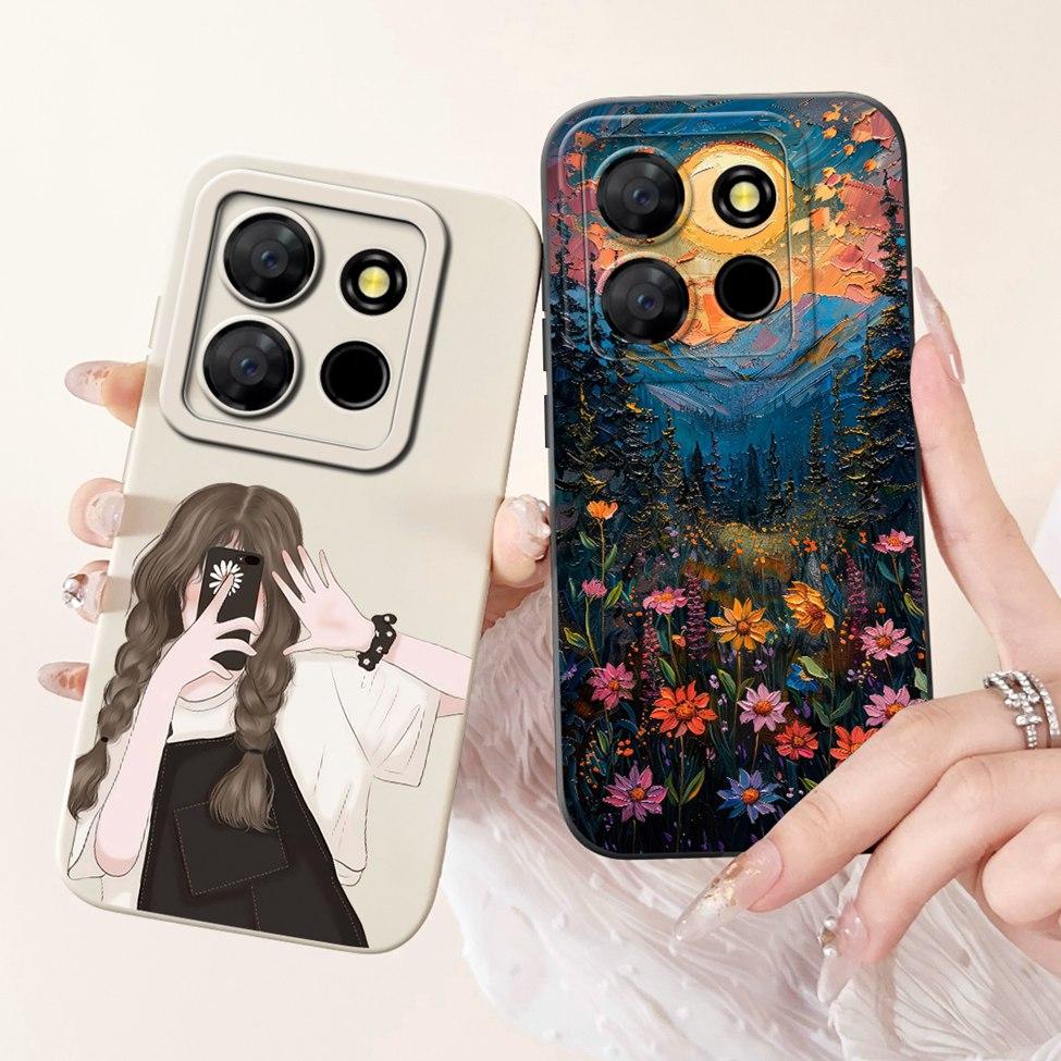 For ITEL A60s A662LM Case For ITEL A60 Cover Silicone Luxury Fashion Flowers Kawaii Girl Cute Shockproof Phone Case Bumper