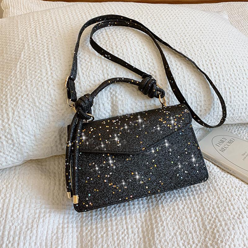 

Высококачественная сумка с пайетками, женская летняя сумка-мессенджер в иностранном стиле, женская модная сумка через плечо с текстурой чёрный
