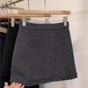 French Style Woolen A-Line High-Waisted Slimming Short Skirt for Women: Light, Casual, and Versatile Fashion.