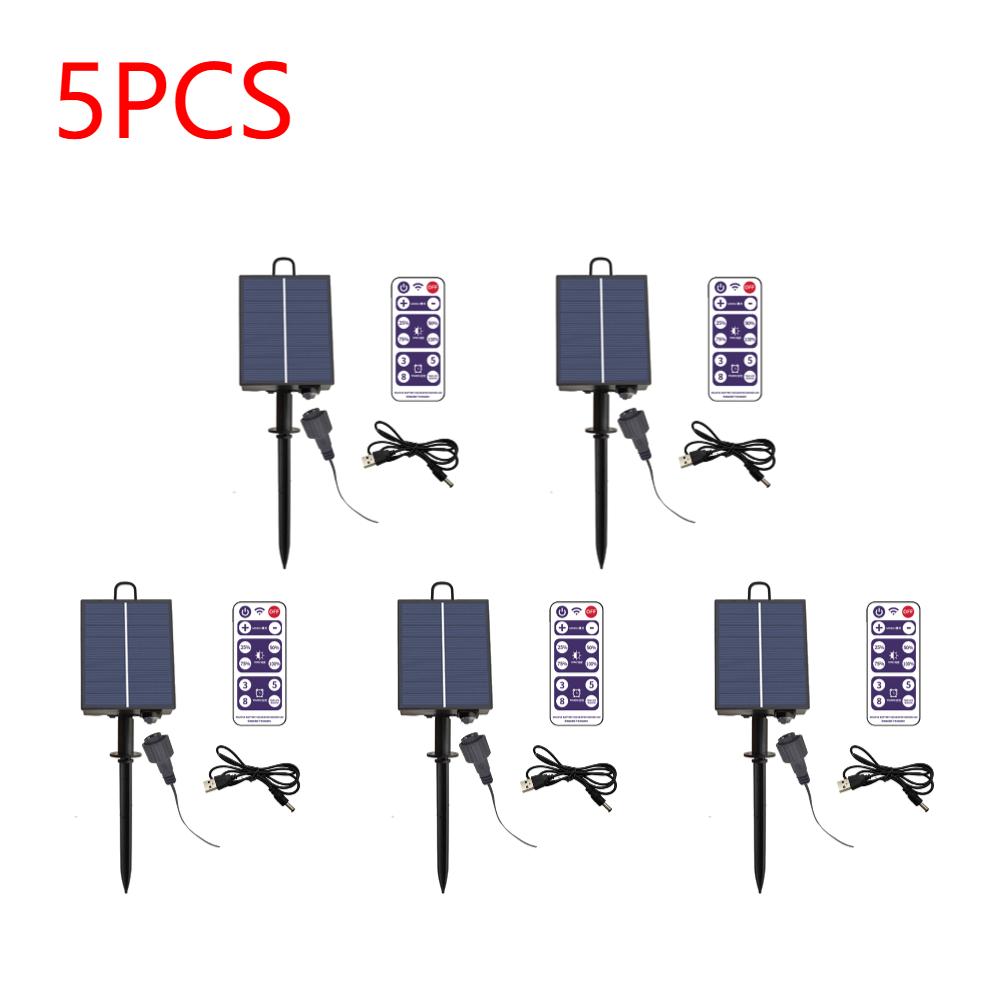 1-5pcs 3.7V 24V Solar Battery Box Kit Pack Lithium Battery Panel Light Controller with Remote For Outdoor Garden LED String Lamp