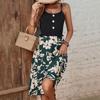 2023 Summer New European and American Fashion Women's Wear Flower Splicing Sling