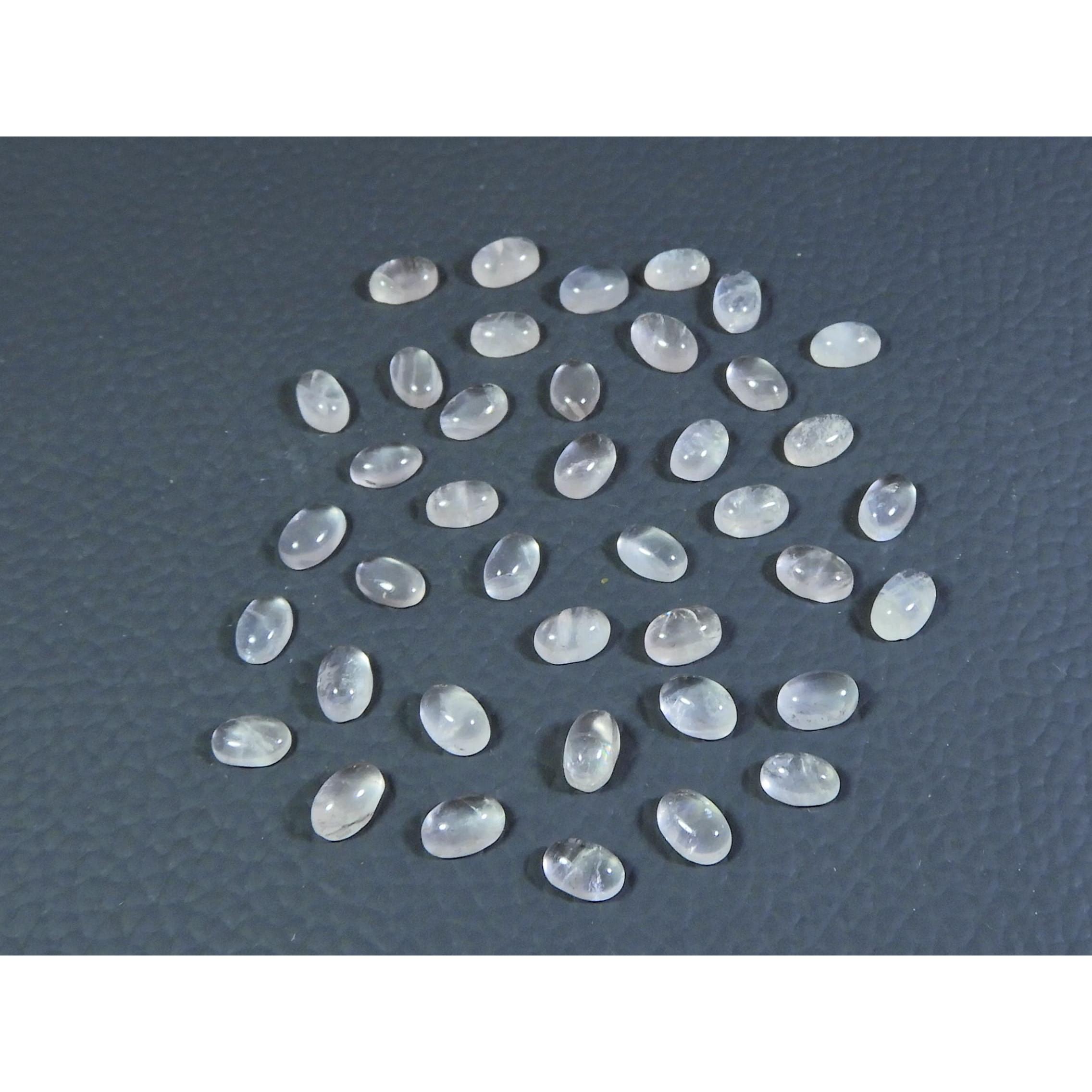 

4X6ММ Натуральный Розовый Кварц Овальный Кабошон Свободный Драгоценный Камень Лот 40 Шт 21 Карат. А-338