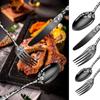 40Pcs Laser Christmas Pattern Flatware Set Stainless Steel Dinnerware Cutlery Set Black Knife Fork Kitchen Tableware Set New