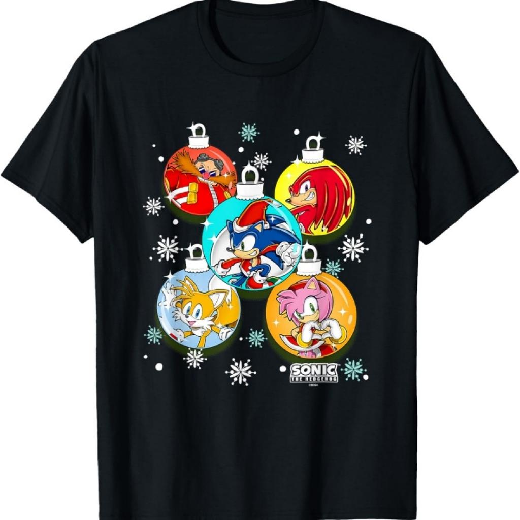 Sonic The Hedgehog Christmas X-Mas Globes Decorations T-Shirt