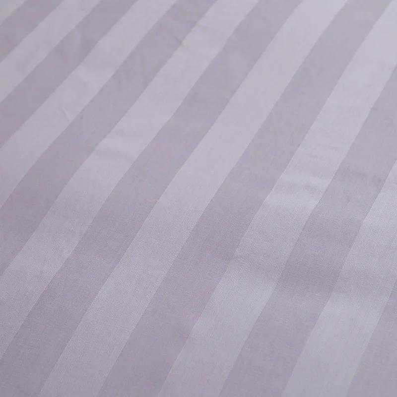 1pc Luxurious White Striped Flat Sheet Striped Printed Bed Sheet Elegant Striped Pattern Bedding for A Cozy & Inviting Bedroom