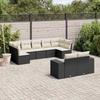 VidaXL Garden Lounge Set with Cushions 9 Pcs, Patio Sofas, Patio Furniture Set, Outdoor Furniture, Black 3255353
