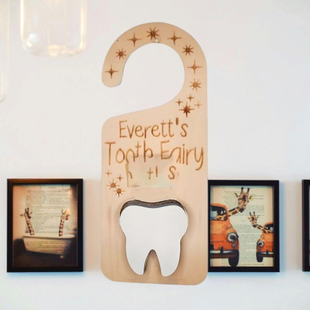 Elegant Tooth Fairy Door Hanger Handmade Encourage Brushing Teeth Board  Kids Room Decor
